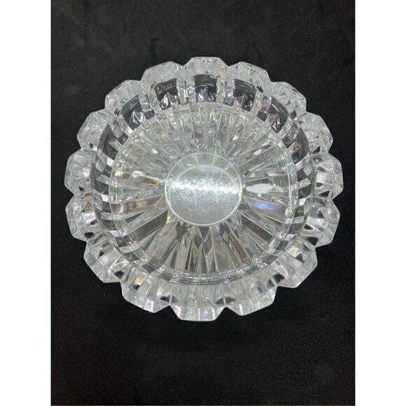 Vintage Mikasa Hoya Art Glass Crystal Ashtray Tray 6.5”Wide Diamond Point - Picture 1 of 8
